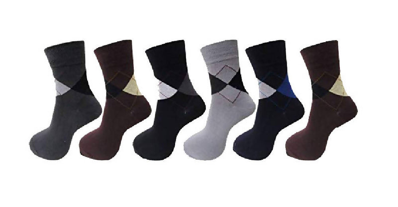 Men's Premium Pure Cotton Argyle Style Diamond Socks