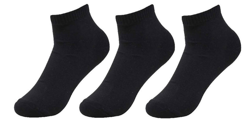 Premium Black Cotton Cushion Ankle Socks For Men's and Women's