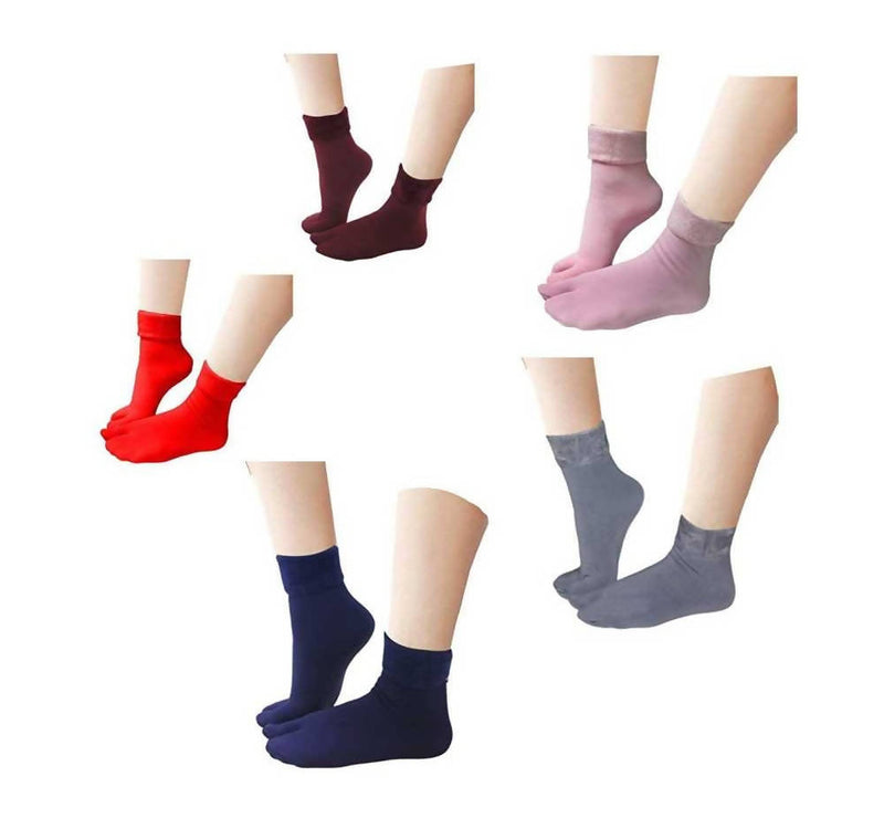 Trendy Women's Colorful Premium Snow Warm Fur Cashmere Velvet socks