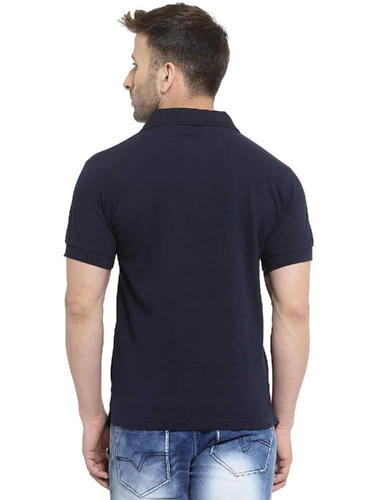 Men's Pure cotton Navy polo T-shirts