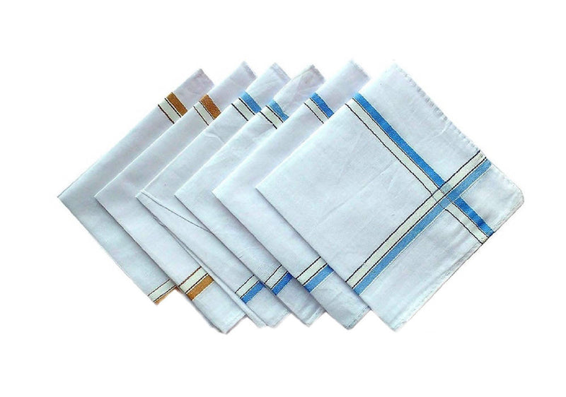 Men's White Cotton Regular Handkerchief 18x18 inches