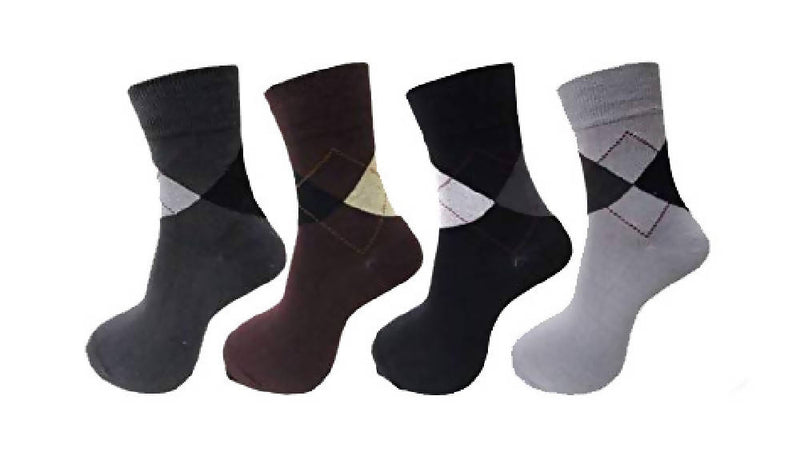 Men's Premium Pure Cotton Argyle Style Diamond Socks