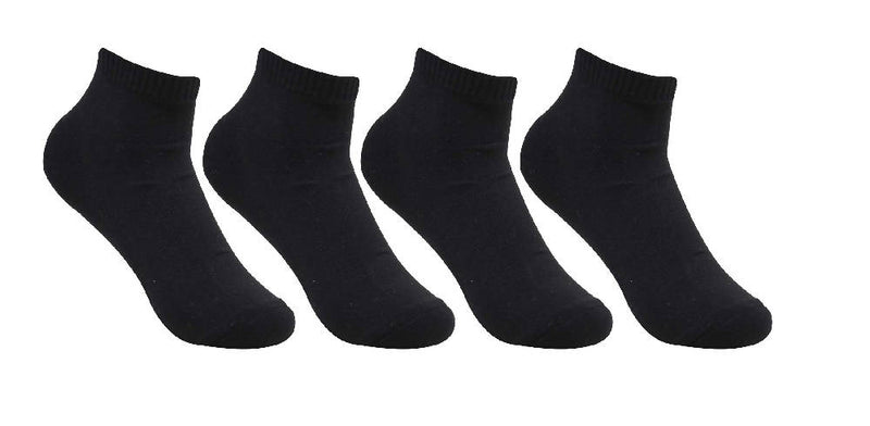 Premium Black Cotton Cushion Ankle Socks For Men's and Women's