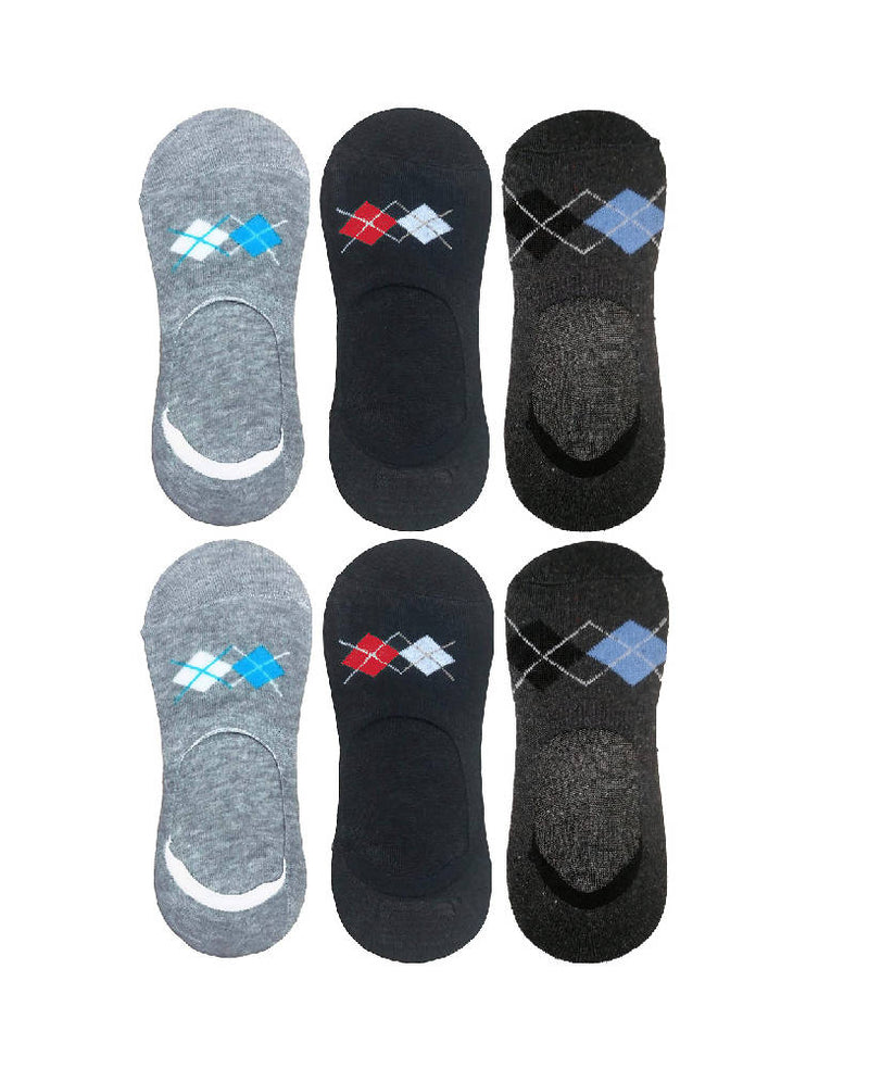 Argyle Diamond Printed Lofar No Show Pure cotton socks for Men's and Women's