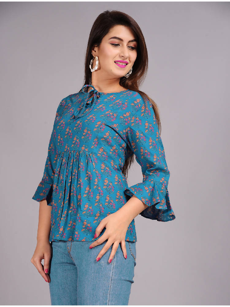 Turq Printed Short Top