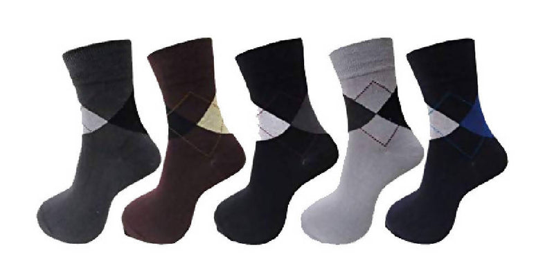 Men's Premium Pure Cotton Argyle Style Diamond Socks