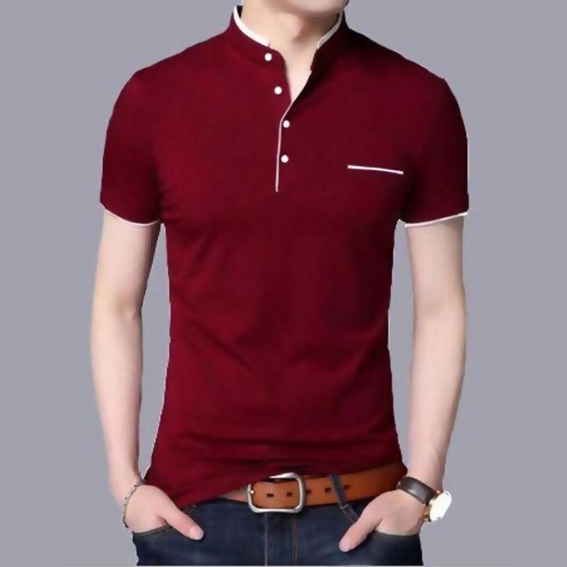 Cotton Blend Solid Half Sleeves T-Shirt