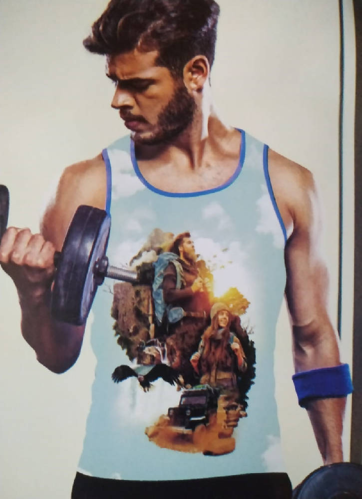 Men's Designer Graphic Printed Sports Sleeveless T-Shirts