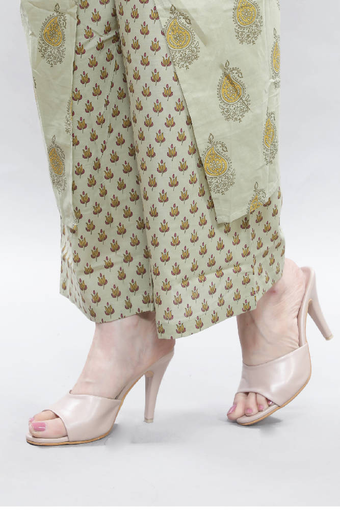 Printed Front Slit Kurta With Pant