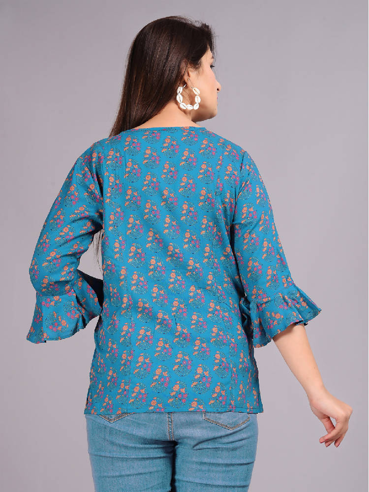 Turq Printed Short Top