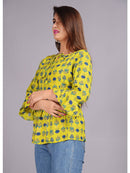 Yellow Printed Short Top