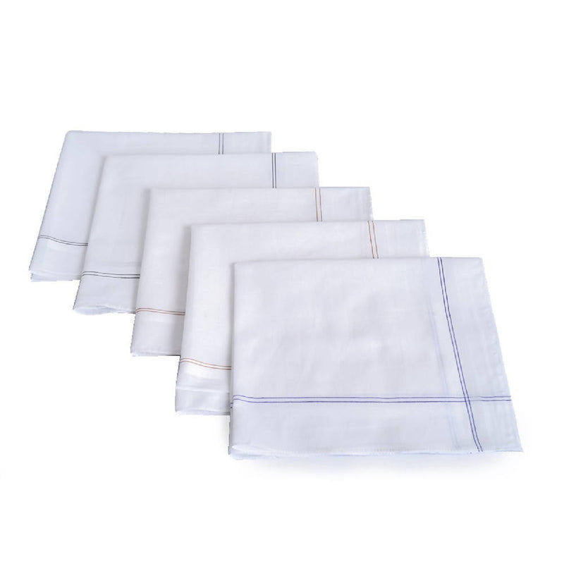 Men's White Cotton Regular Handkerchief 18x18 inches