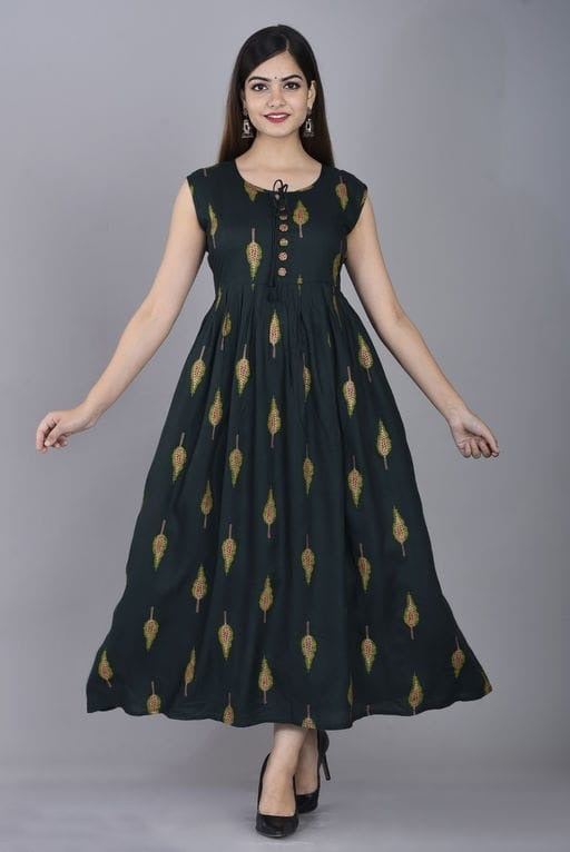 Printed Rayon Anarkali Kurti for women