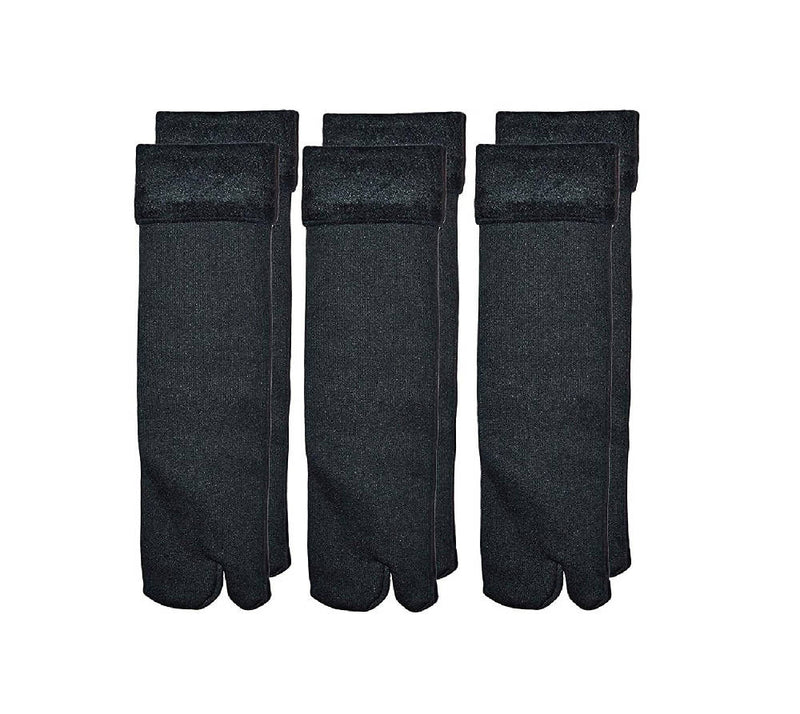 Trendy Women's Black Snow Warm Fur Cashmere Velvet socks