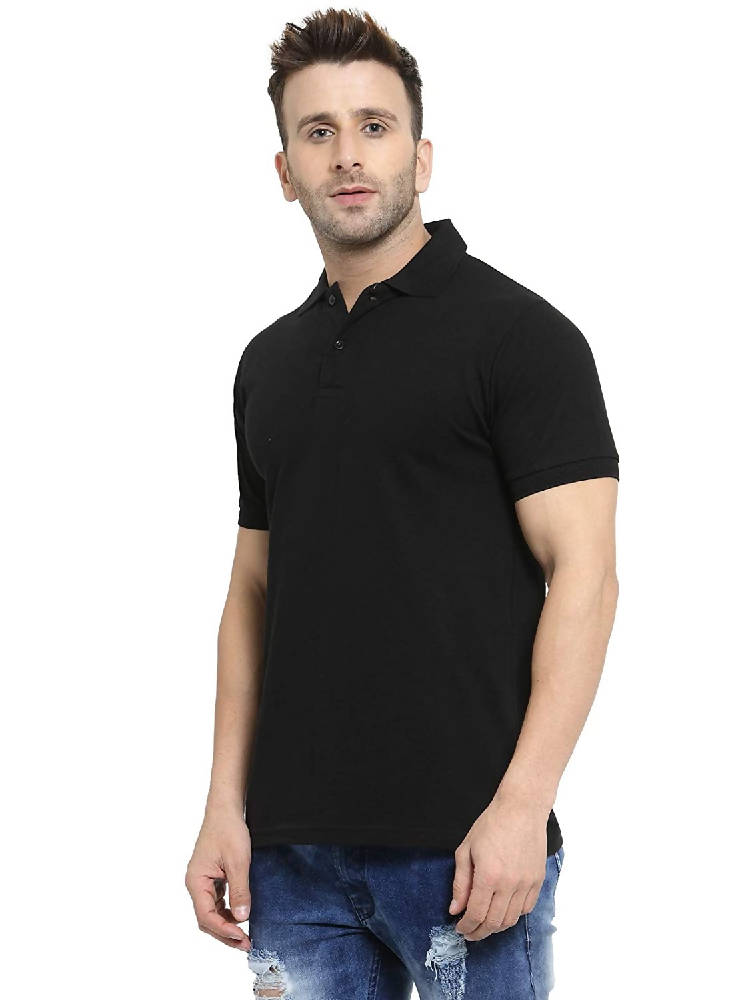 Men's Pure cotton Black polo T-shirts