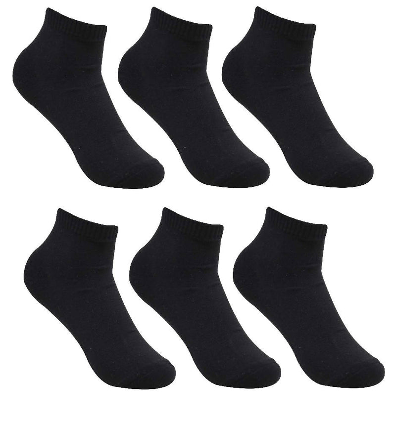 Premium Black Cotton Cushion Ankle Socks For Men's and Women's