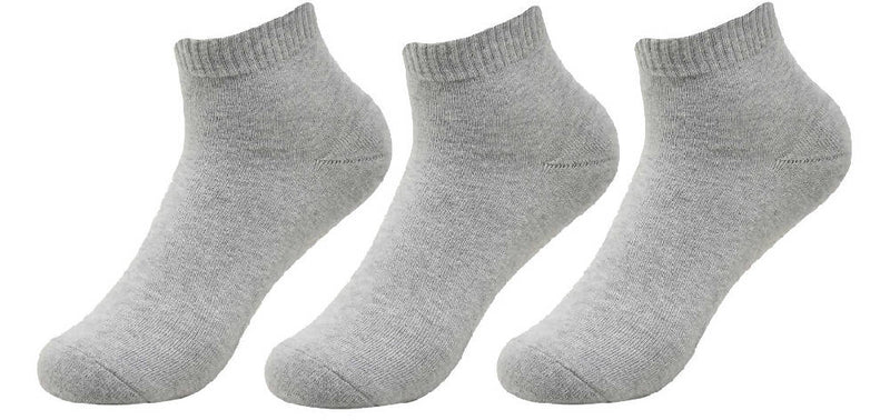 Premium Grey Cotton Cushion Ankle Socks For Men's and Women's