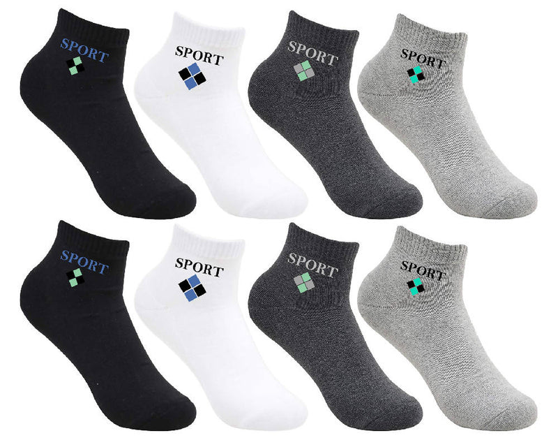 Pure Cotton Sports Printed Ankle socks for Men's and Women's