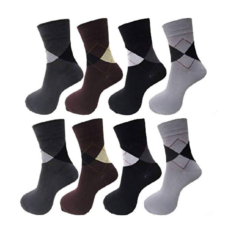 Men's Premium Pure Cotton Argyle Style Diamond Socks