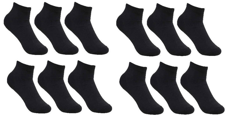 Premium Black Cotton Cushion Ankle Socks For Men's and Women's