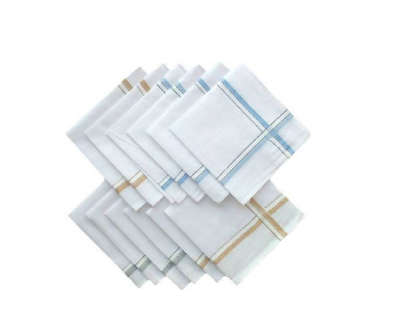 Men's White Cotton Regular Handkerchief 18x18 inches