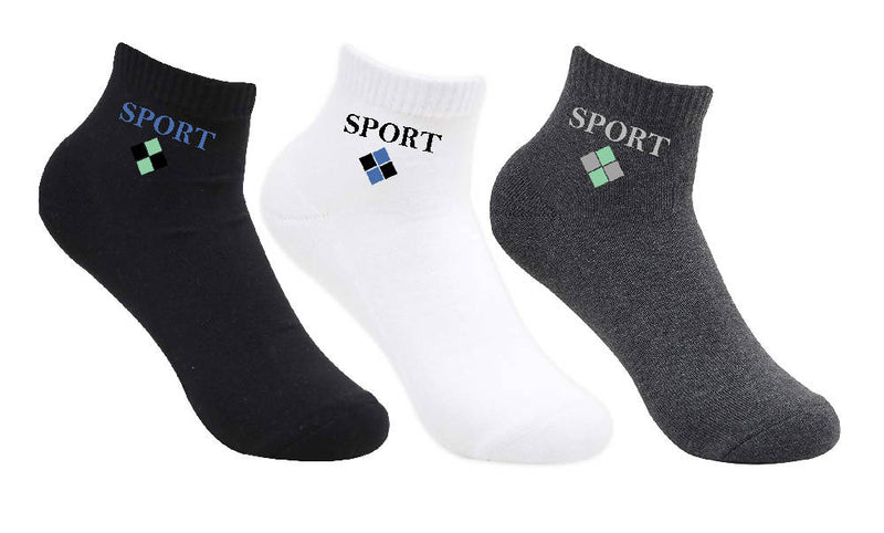 Pure Cotton Sports Printed Ankle socks for Men's and Women's