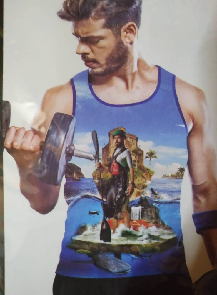 Men's Designer Graphic Printed Sports Sleeveless T-Shirts