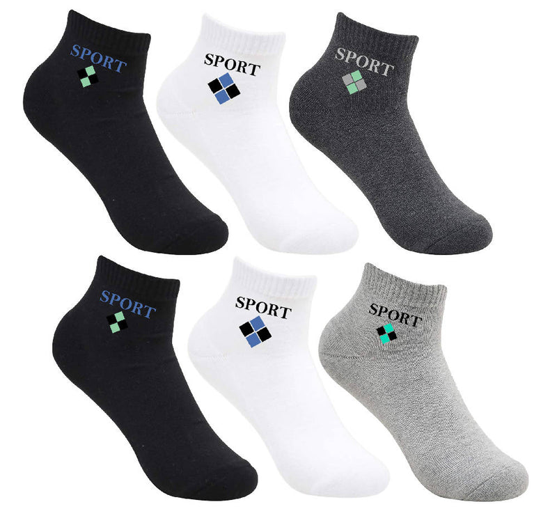 Pure Cotton Sports Printed Ankle socks for Men's and Women's