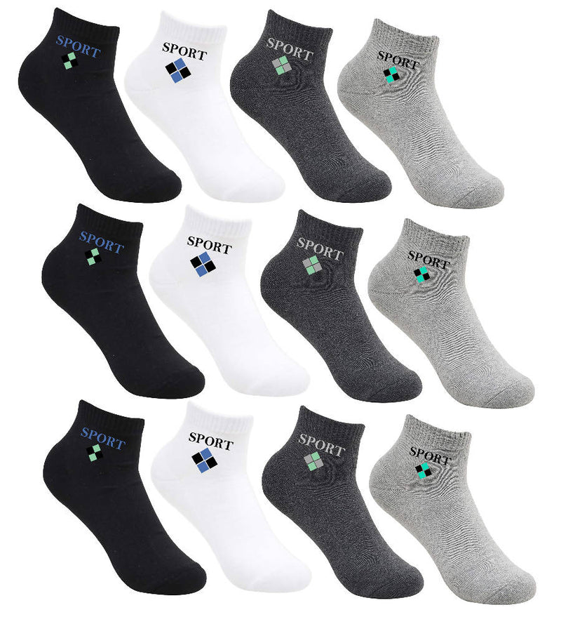 Pure Cotton Sports Printed Ankle socks for Men's and Women's