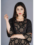 Black Gold Printed Designer Dress