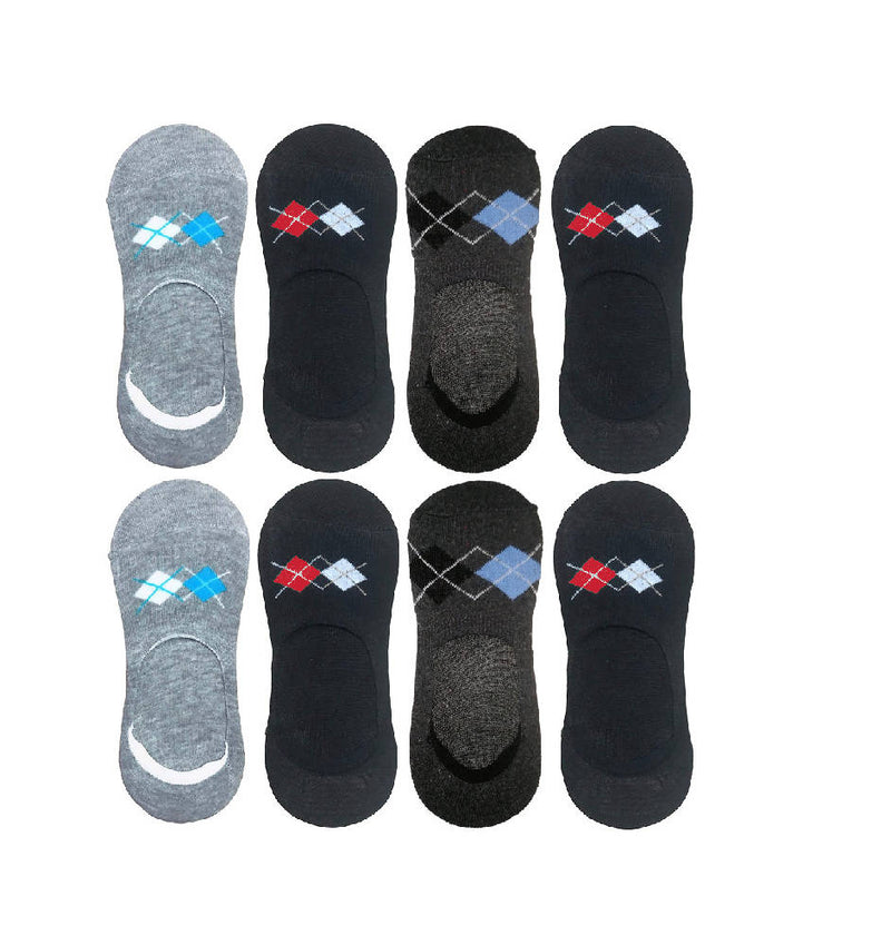 Argyle Diamond Printed Lofar No Show Pure cotton socks for Men's and Women's