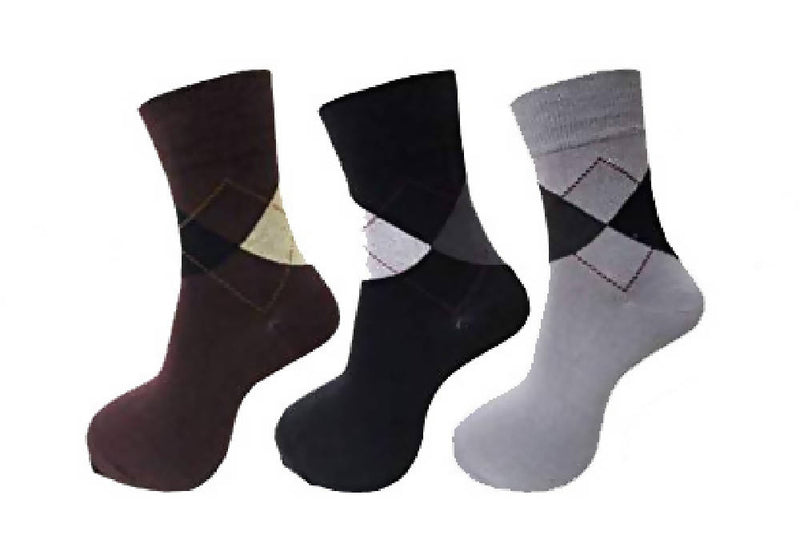 Men's Premium Pure Cotton Argyle Style Diamond Socks