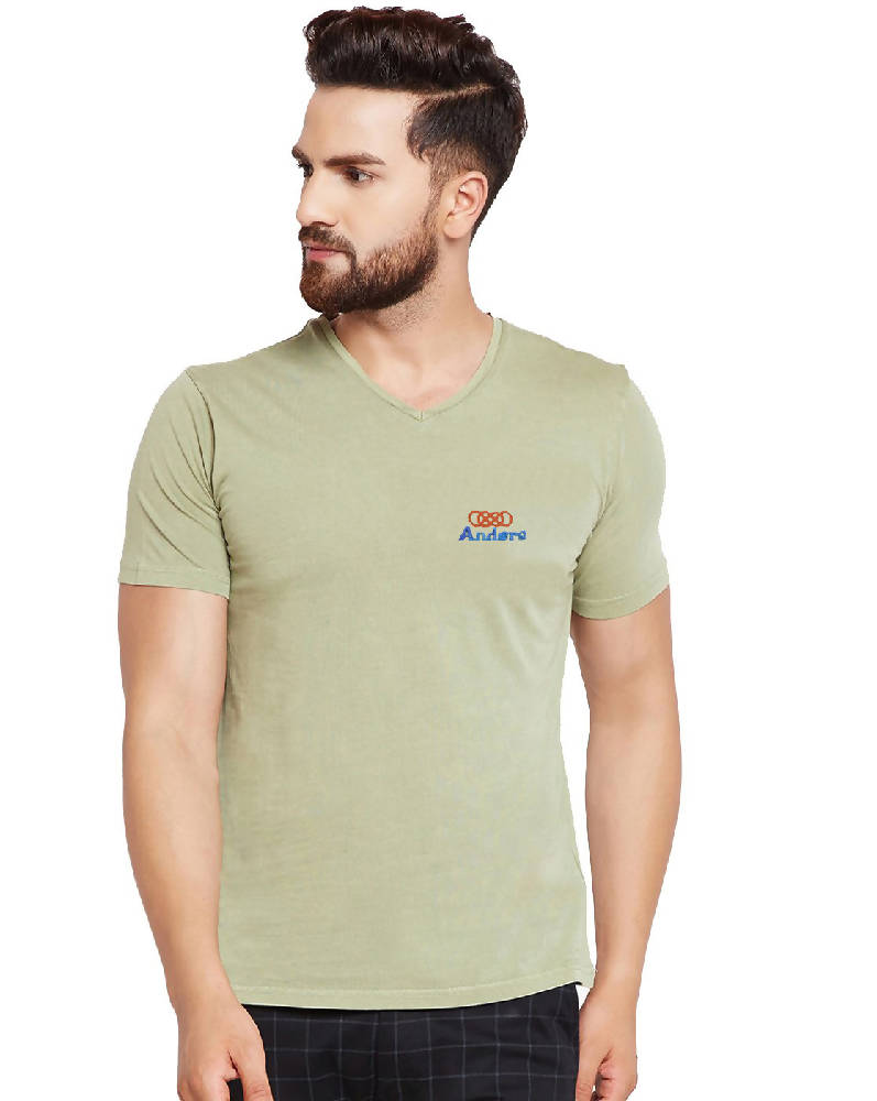 Boys and Men's V-Neck Pure Cotton T-shirts