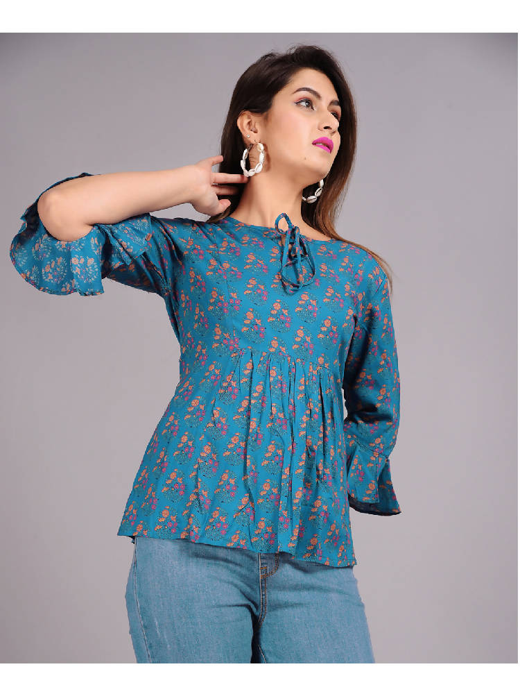 Turq Printed Short Top