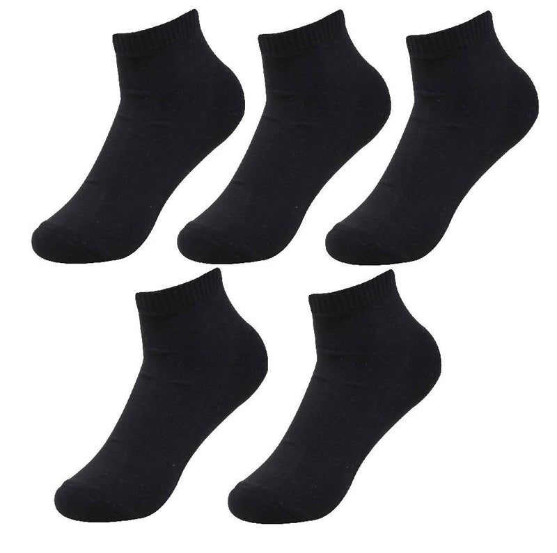 Premium Black Cotton Cushion Ankle Socks For Men's and Women's